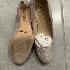 LK Bennett Silver Gray Heels with Shimmer finish